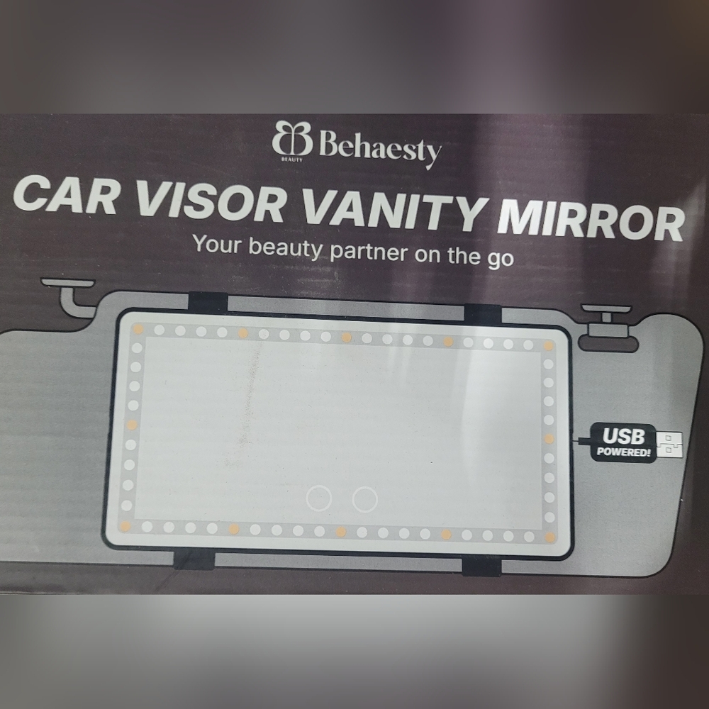 Car Visor Vanity Mirror - Black